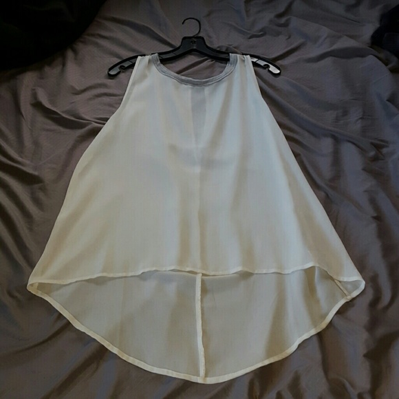 Sheer White Sleeveless Blouse