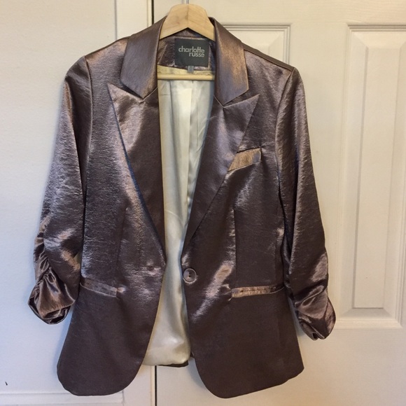 Shiny beige/gold Charlotte Russe blazer