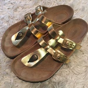 GOLD BIRKENSTOCK GIZEH SANDALS SLIPPERS 38 8