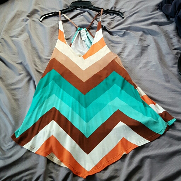 Patterned Racer Back Tank