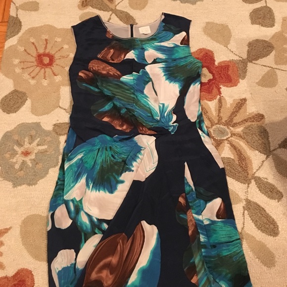 Anthropologie Blue Water Color 100% Silk  Dress 4