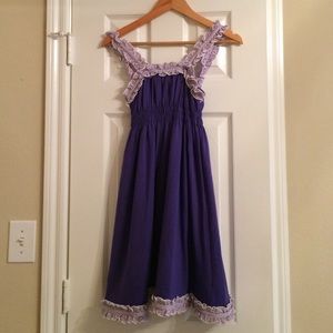 Lauren James purple seersucker trim dress XS