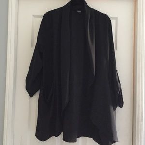 Long black kimono style light jacket