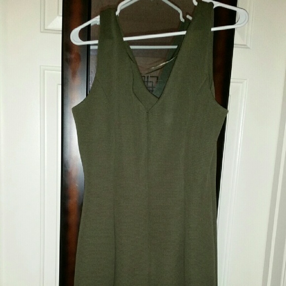 Green Metaphor Calf Length Dress