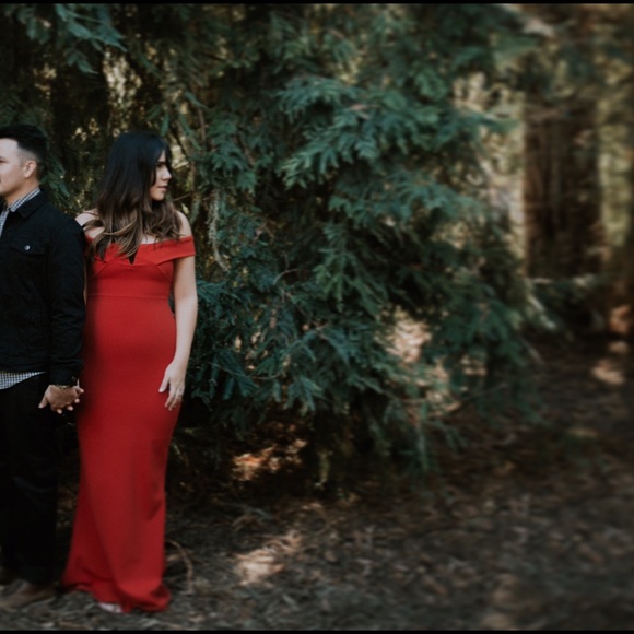 Red long dress