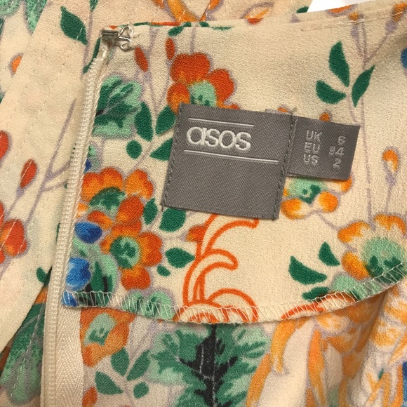 ASOS PETITE Floral Belted Dress US 2 - Picture 3 of 4