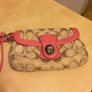 Pink Coach wristlet