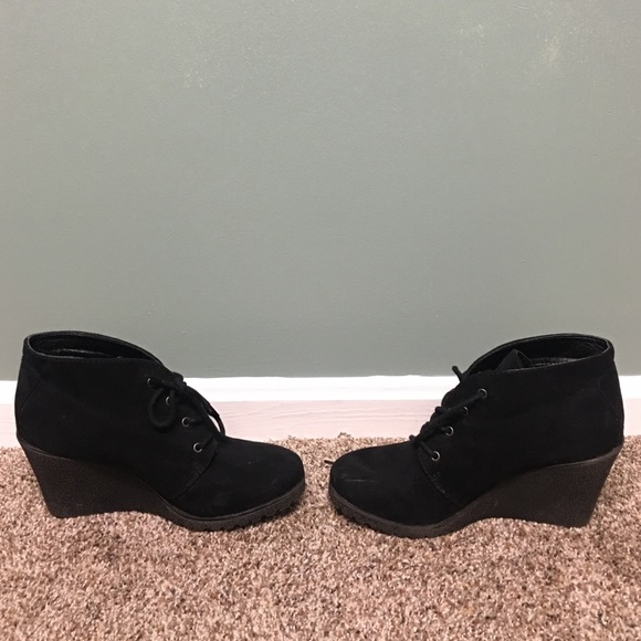 black heeled booties