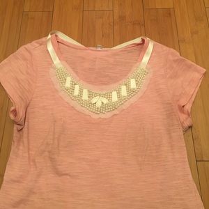 💕 Pink Top with Faux Necklace 💕