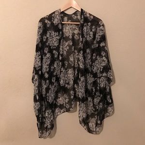 SHEER flowy cardi floral print