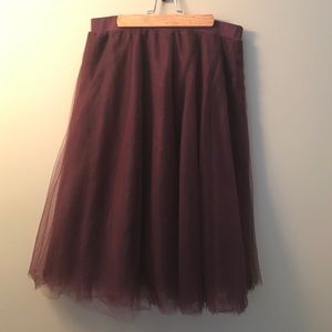 Maroon Tulle Party Skirt