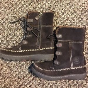 Girls Timberland waterproof leather boots