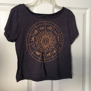 Purple zodiac sign crop top