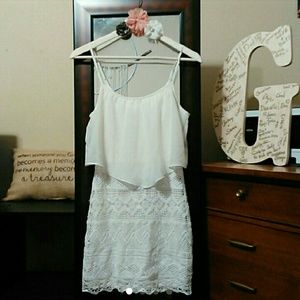 Creme/ivory crochet mini dress