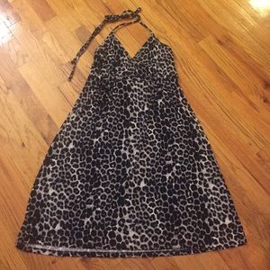 Black/grey/off white leopard print dress