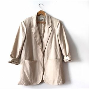 Ivory Forever 21 Blazer w/ Ruched Sleeves