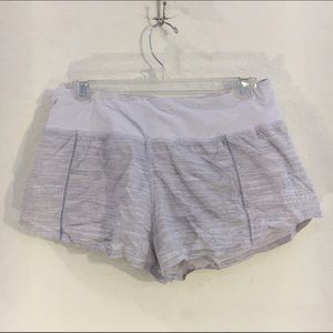 Lululemon gray & white speed shorts