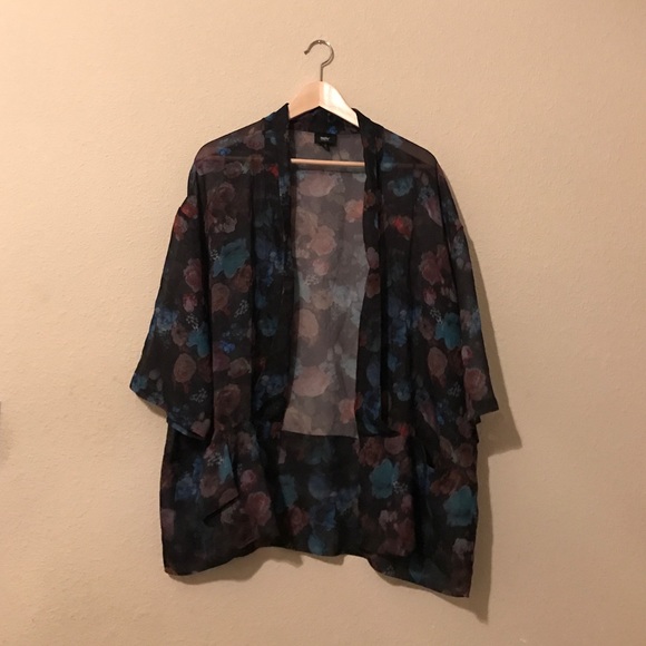 SHEER floral kimono blazer