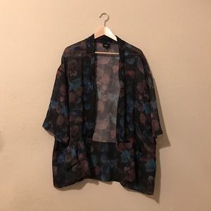 SHEER floral kimono blazer