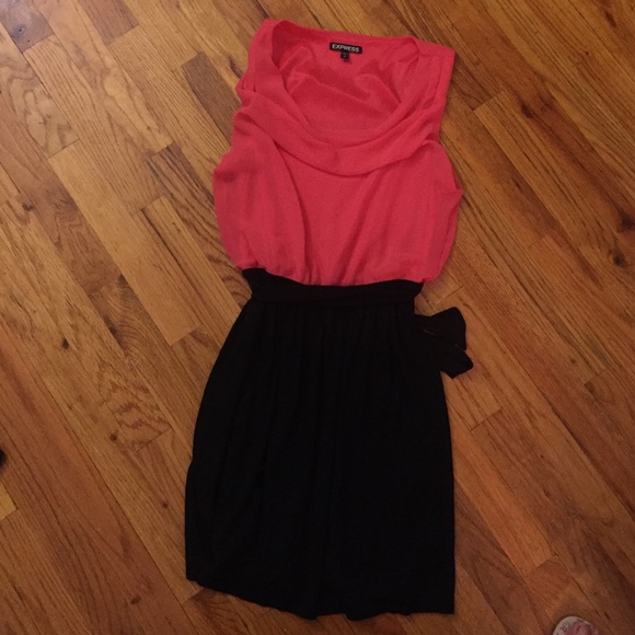 Pink and black dress