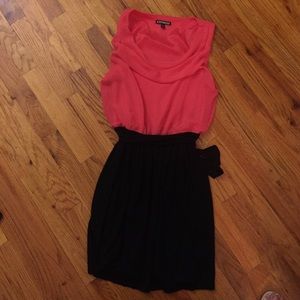 Pink and black dress