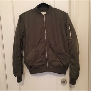 Khaki green bomber jacket