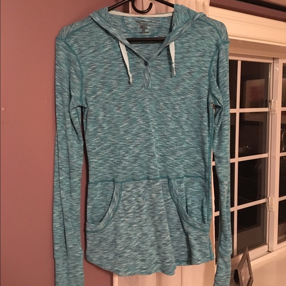 Exofficio hoodie. Size medium. Turquoise blue.
