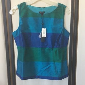 Talbots plaid silk sleeveless top