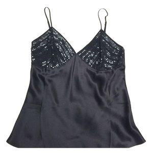 100% silk and sequin cami