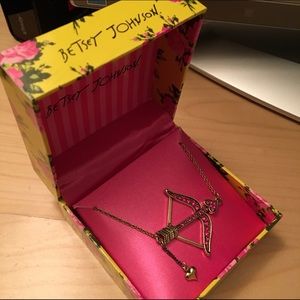 Betsy Johnson Bow & Arrow Heart Necklace