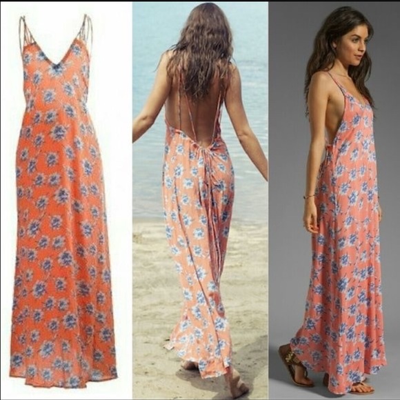 Acacia Silk Hana Maxi Dress in dragonfruit - Picture 2 of 3