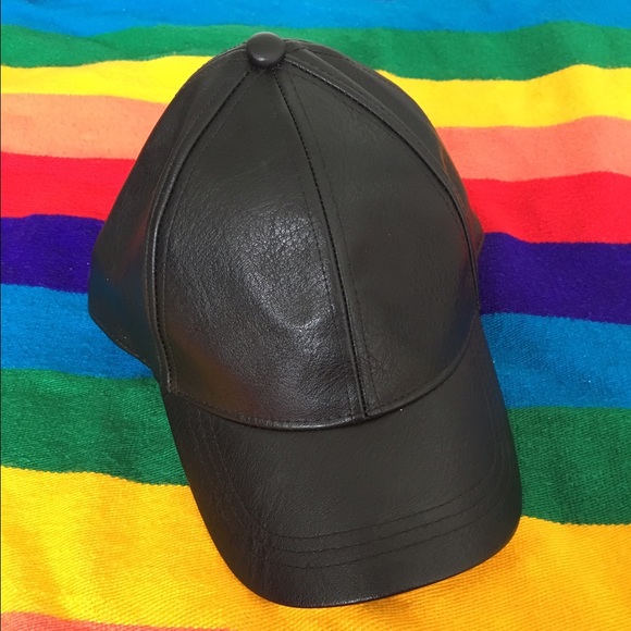 Faux Leather Baseball Hat