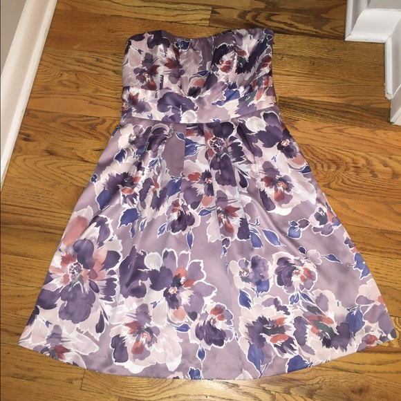 Purple floral cocktail dress