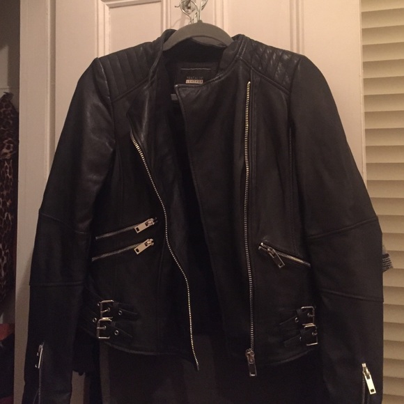 Zara black leather jacket