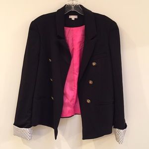 Nautical Blazer w/polka dot Sleeves Size Large