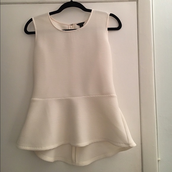Ann Taylor Tops - Ann Taylor Ribbed Peplum Top (Black or White)