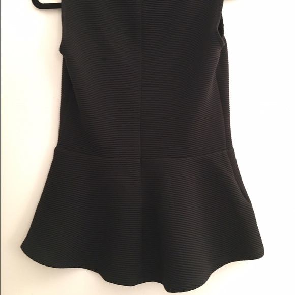 Ann Taylor Ribbed Peplum Top (Black or White) - Picture 2 of 4