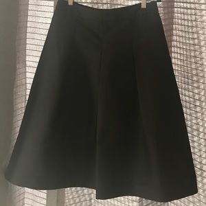 Tea-length formal black high waisted skirt