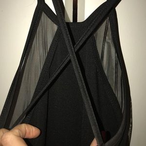 Fancy comfortable stretch black cross back dress