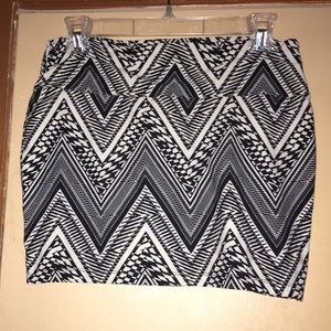 Black and white mini skirt