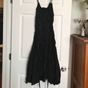 Crepe like black dress 100% micro polyester