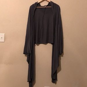 Flowy asymmetric hoody jacket