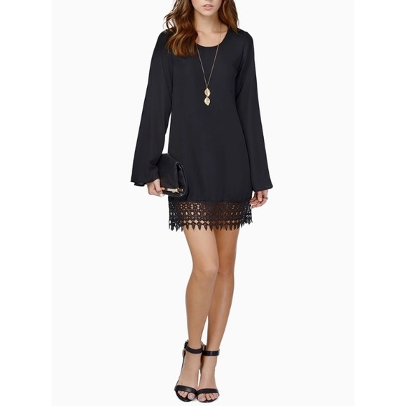 🦋Sheer Lace Accent Chiffon Dress - Picture 2 of 3