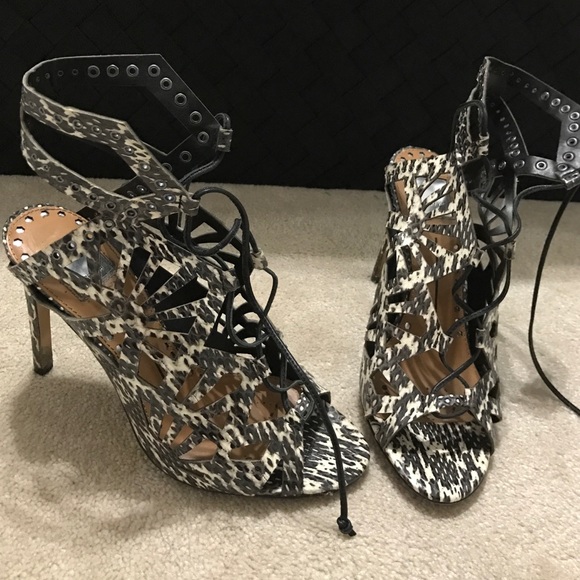 Dolce Vita Snake print lace up heels