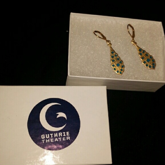 Aquamarine and Gold Plated Earrings