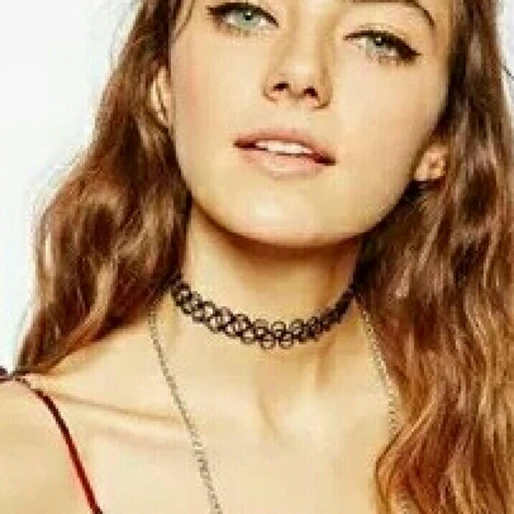3pcs set Stretch Tattoo Choker Necklace Punk Retro