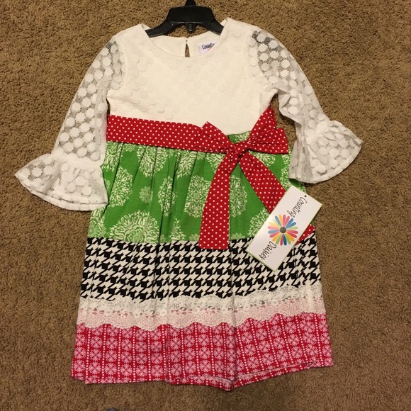 NWT ivory lace/red/black/ivory patterned tiers.