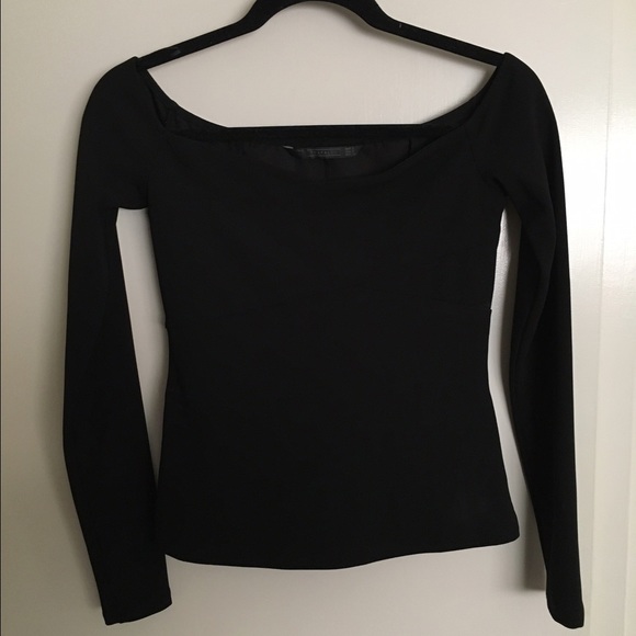 Black off the shoulder formal top