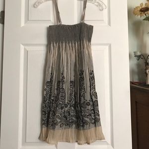 Beige and black floral dress