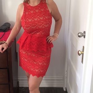 Beautiful red peplum dress